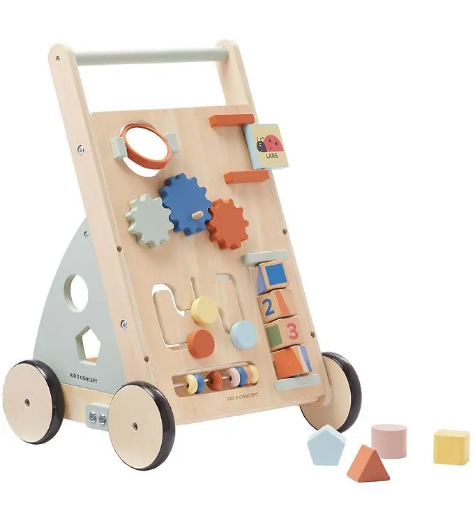 Kids Concept Gåvagn - Edvin - Trä/Blå