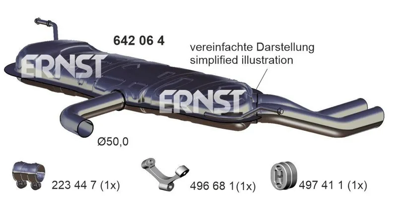 Bakre ljuddämpare ERNST 642064