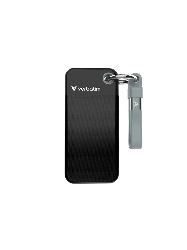 Verbatim Pocket SSD - 128GB - USB 3.2 Gen 2 - Svart / Grå
