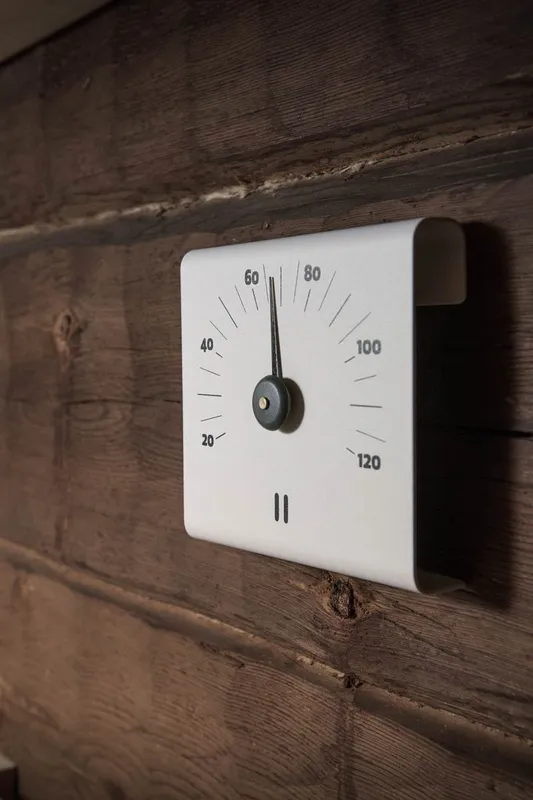 Bastutermometer i aluminium - Vit