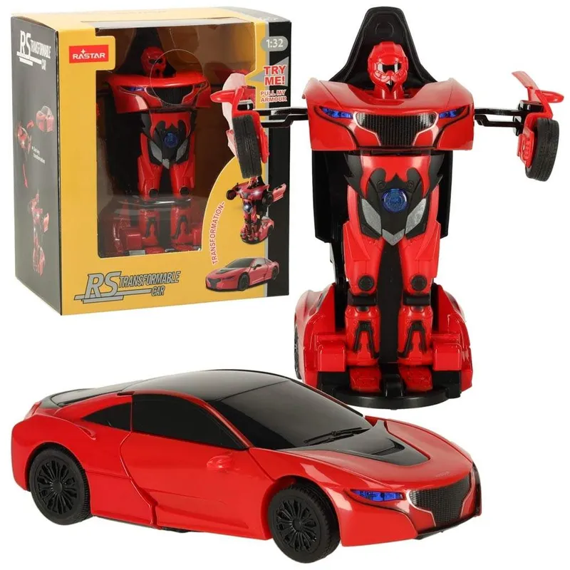 Mini Transformer Die Cast Röd Leksaksbil 1:32 RTR
