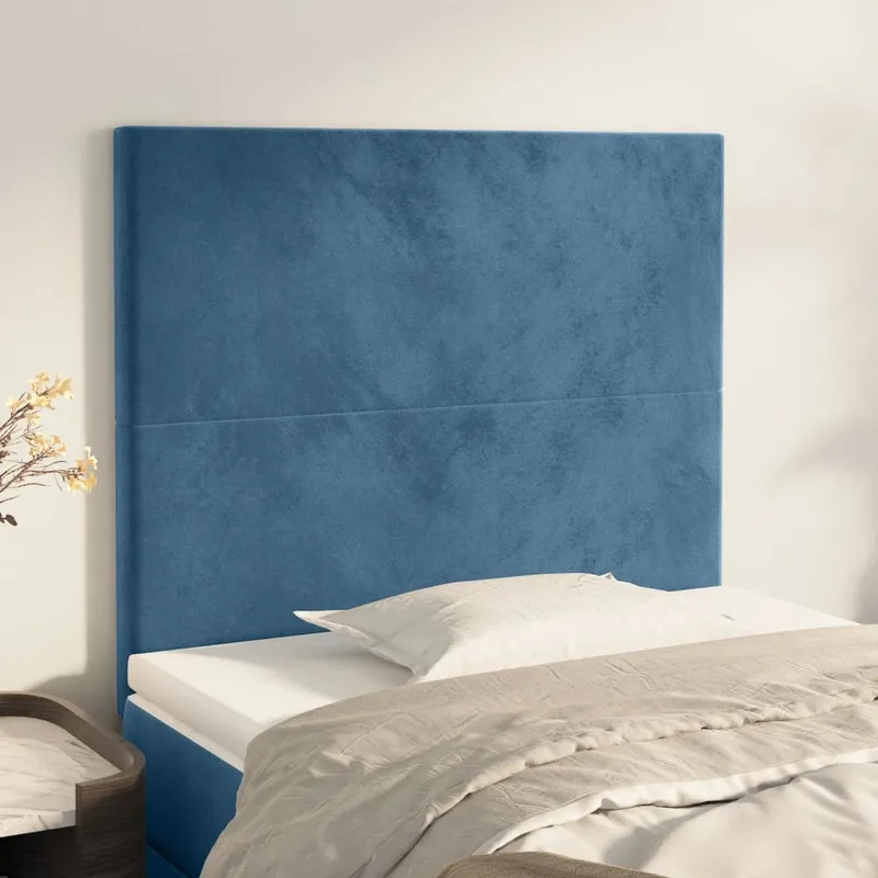vidaXL Sänggavel mörkblå 90x5x118/128 cm sammet