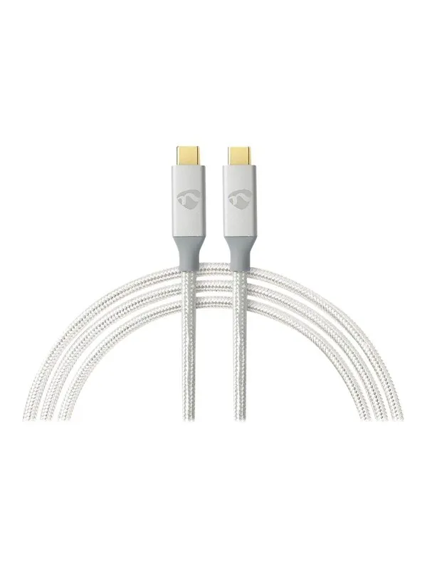 USB-kabel | USB 3.2 Gen 2×2 | USB-C™ Hane | USB-C™ Hane | 100 W | 4K@60Hz | 20 Gbps | Guldplaterad | 2.00 m | Rund | Flätad / Ny