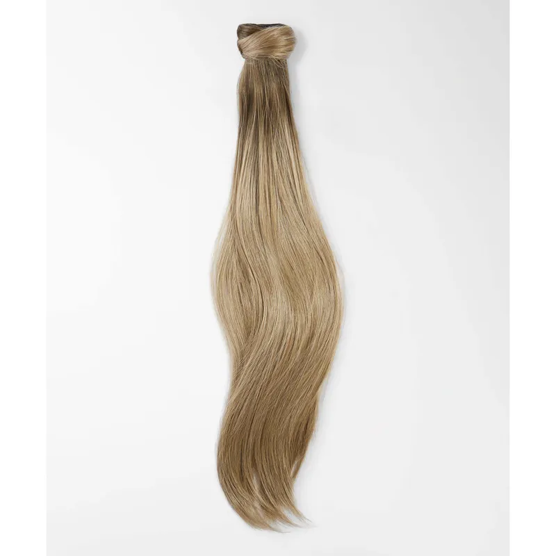 Rapunzel of Sweden Vegan Ponytail Straight / Clip-in / Medium Volume 40 cm Brown Ash Blonde Balayage B5.1/7.3