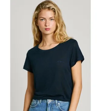 Pepe Jeans för kvinnor. PL506049 Megan Kortärmad Marinblå T-Shirt (XL), Casual, Bomull, Kort ärm, Hållbar, Marino