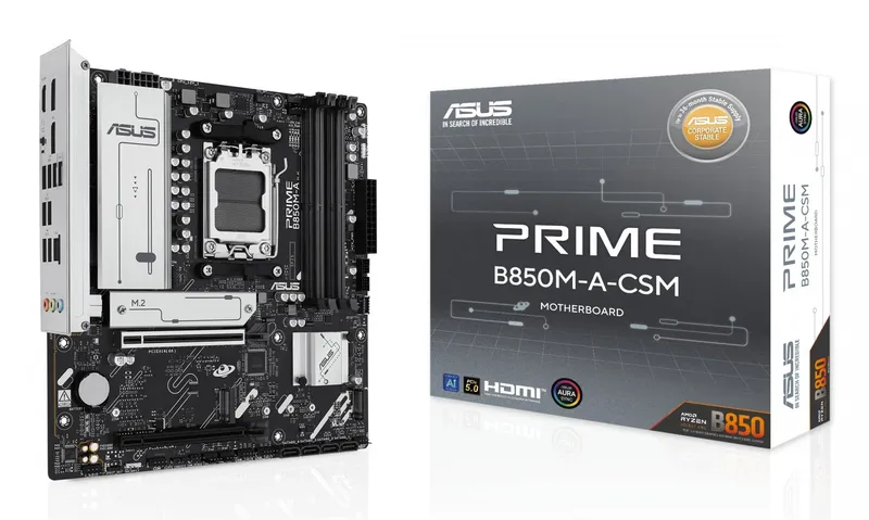 Asus Prime B850m-A-Csm Moderkort - AMD B850 - AMD AM5 - DDR5 RAM - Micro-Atx