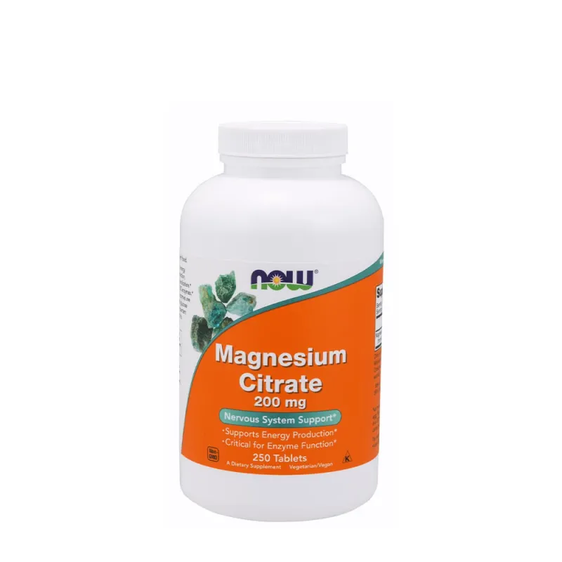 NOW - Magnesiumcitrat, 200 mg - 250 tabletter