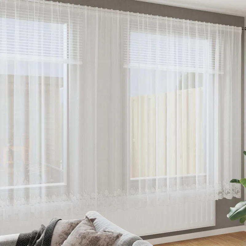 vidaXL Spetsgardin Vit 200 x 600 cm Polyester