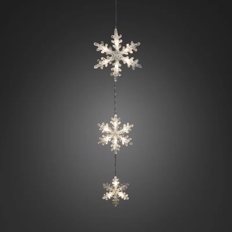 Konstsmide 6116-103 Dekorationsbelysning snöflingor, 3 st, LED