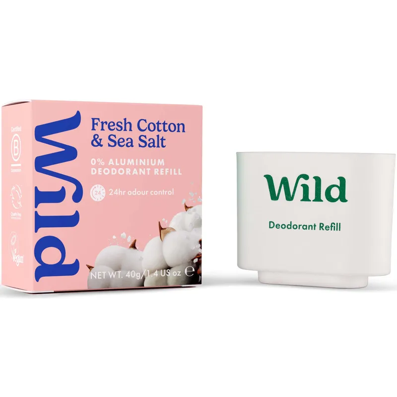 Wild Natural Deodorant Refill Fresh Cotton & Sea Salt 40 g