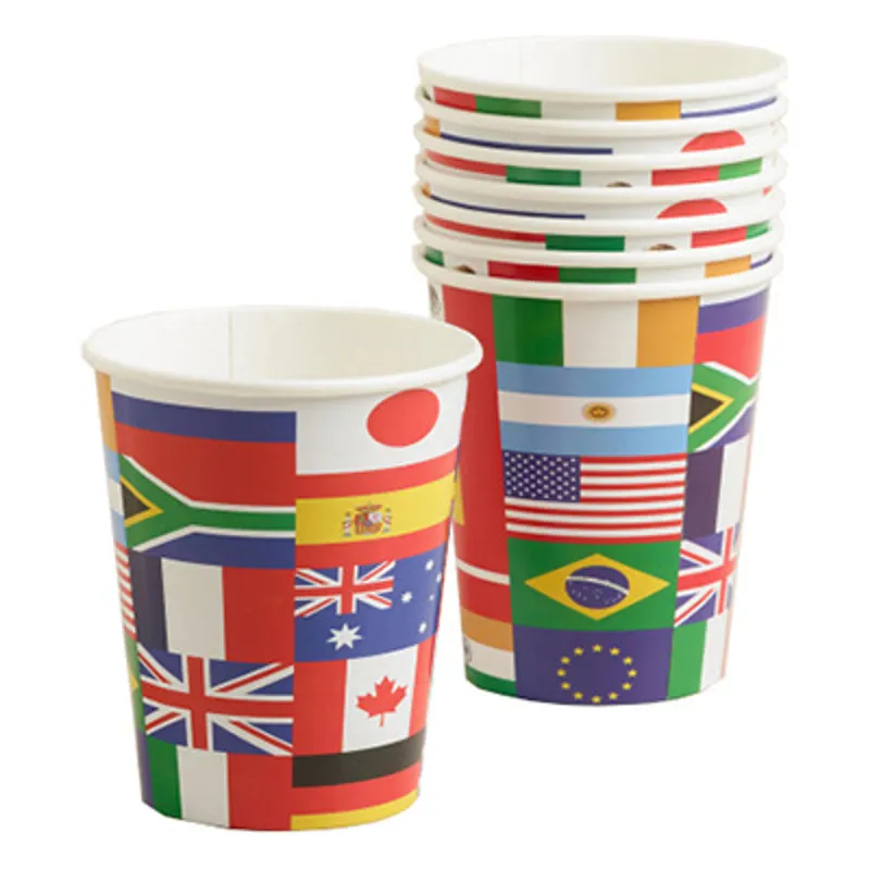 Pappersmuggar Internationella Flaggor – 8-pack