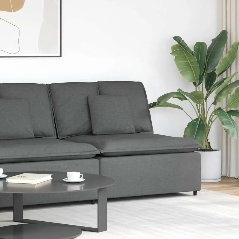 vidaXL Modulär mittmodul för soffa med dynor mörkgrå 100 cm (#6636)