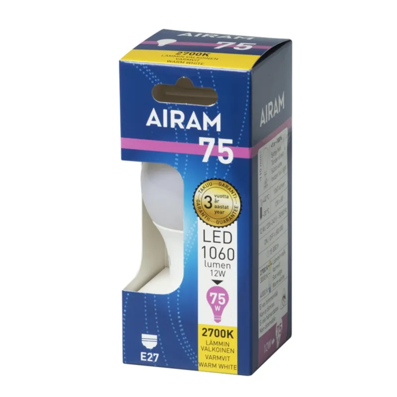 LED-lampa E27 12W 1050 lumen 2700K