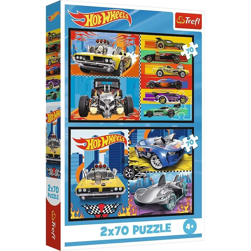 Hot Wheels pusselset, 2 set med 70 bitar i varje