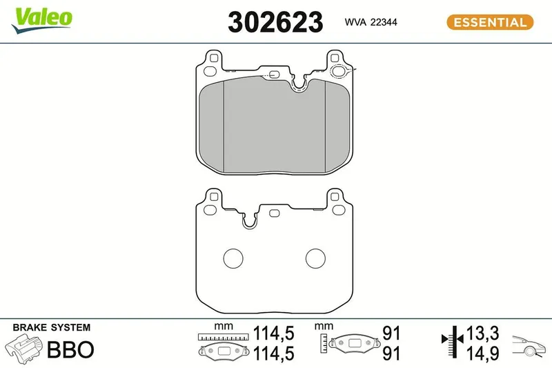 VALEO 302623 Bromsbelägg