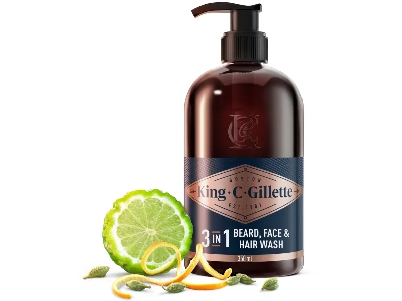 King C. Gillette Men’s 3in1 Beard, Face & Hair Wash 350 ml