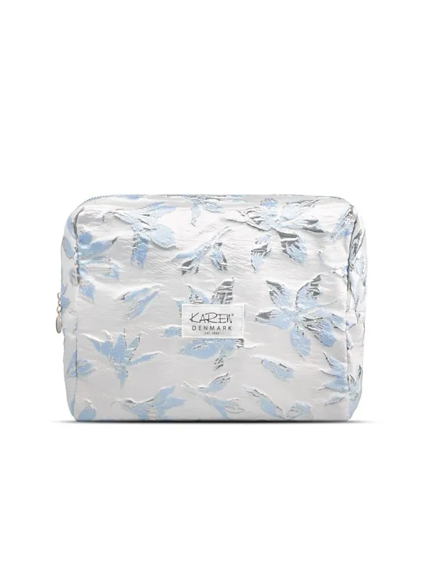 Karen - Toiletry Bag - Blue/white brocade