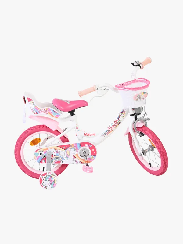 Volare Unicorn Cykel 14 Tum, Vit