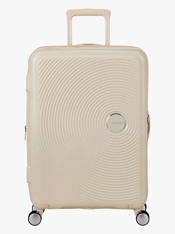 American Tourister Soundbox 67cm – Mellanstor Expanderbar Coconut Sand, Mellanstor Resväska