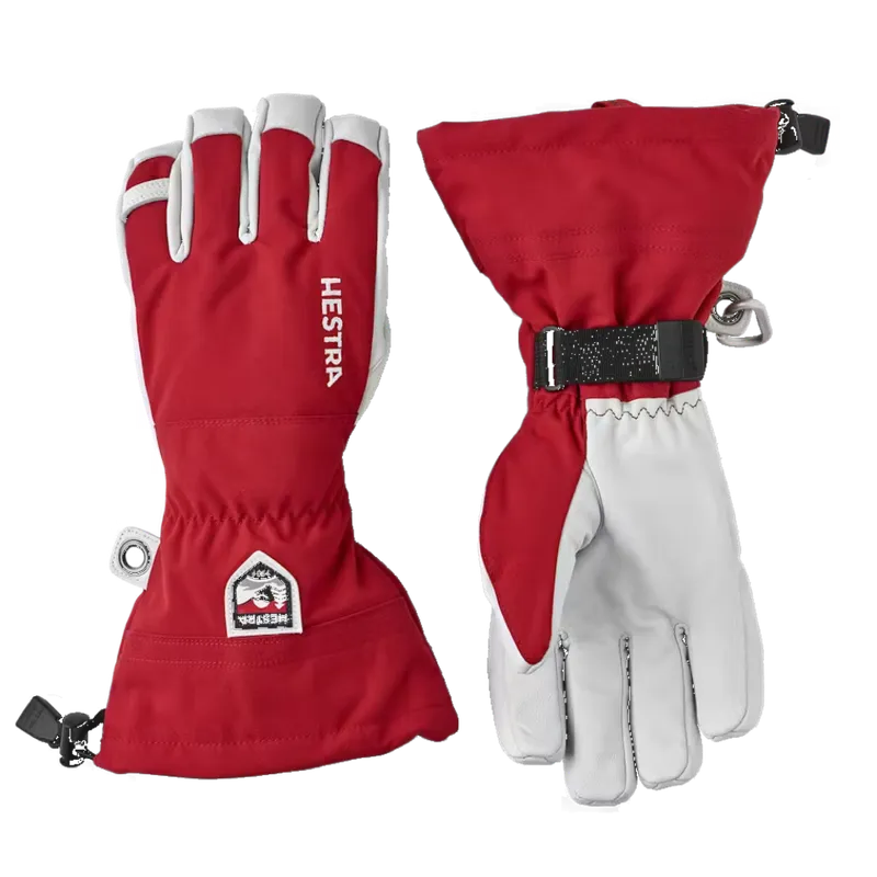 Hestra Army Leather Heli Ski 5-finger Red