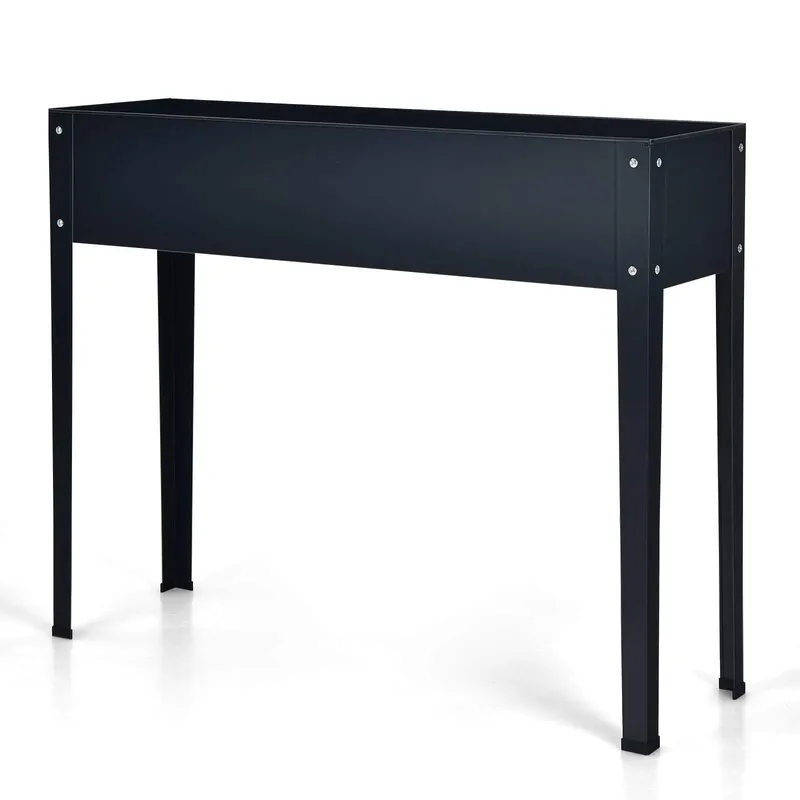 Upphöjd metalllåda, 2 dräneringshål, grå, 100x30x80cm