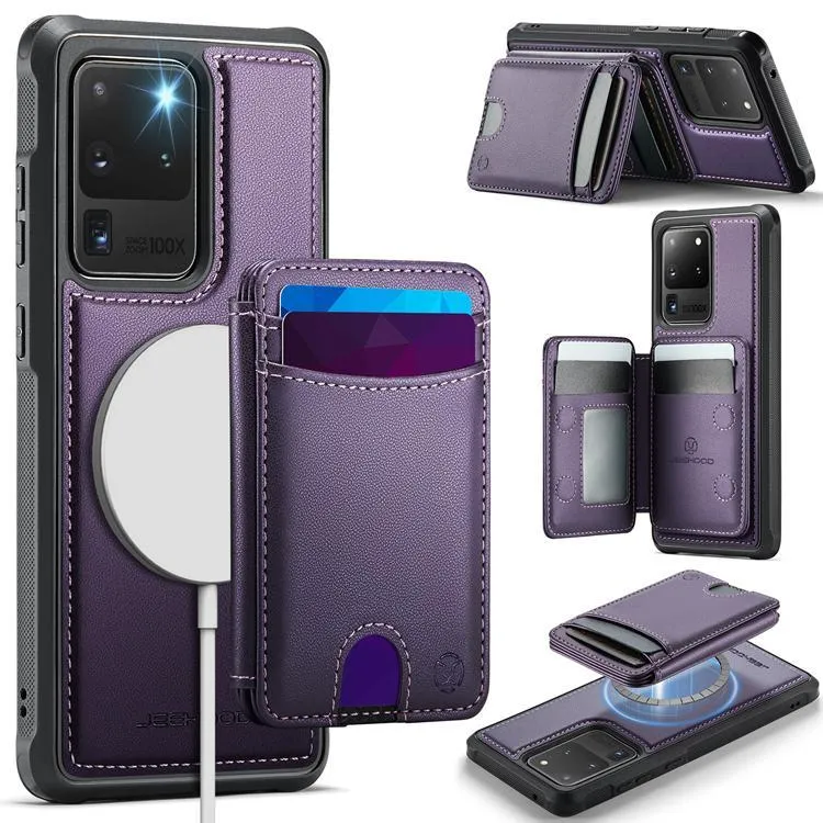 JEEHOOD Samsung Galaxy S20 Ultra Fodral KonstLäder – Lila