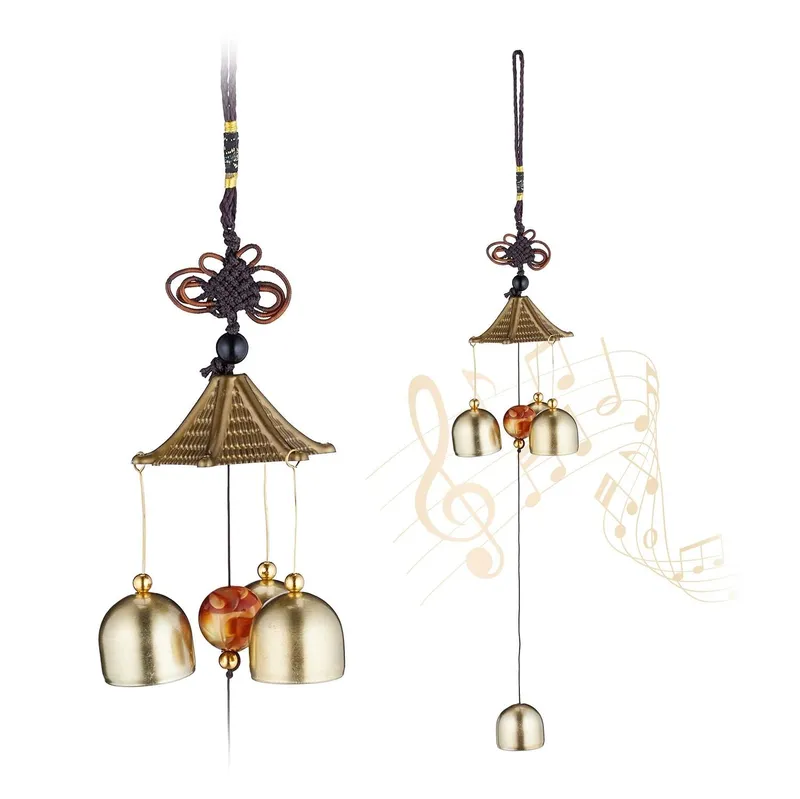 Metal Wind Chimes Set om 2 - Feng Shui inomhus/utomhus