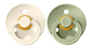 BIBS Colour Nappar - Stl. 2 - 2-pack - Rund - Sage/Ivory
