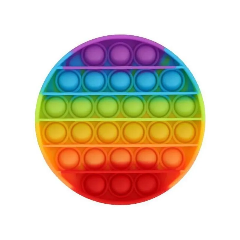 Pop It Fidget Toy Regnbågsfärgad Silikon Antistress Leksak För Vuxna 12,5 cm