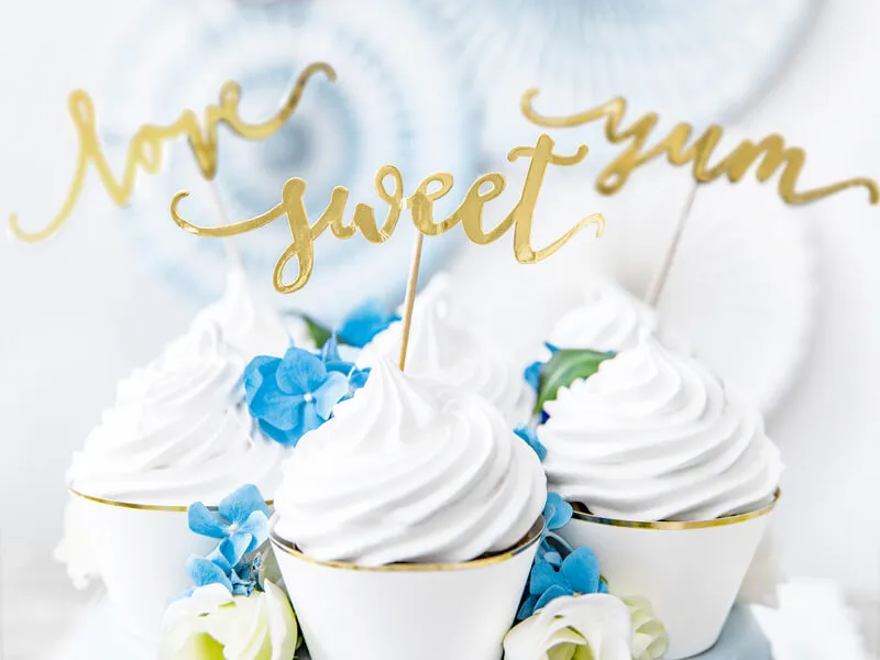Cake picks | Love Sweet Yum | Guld