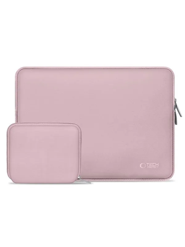 Tech-Protect Neoslim Laptopfodral 15-16″ med tillbehörsväska - Rosa