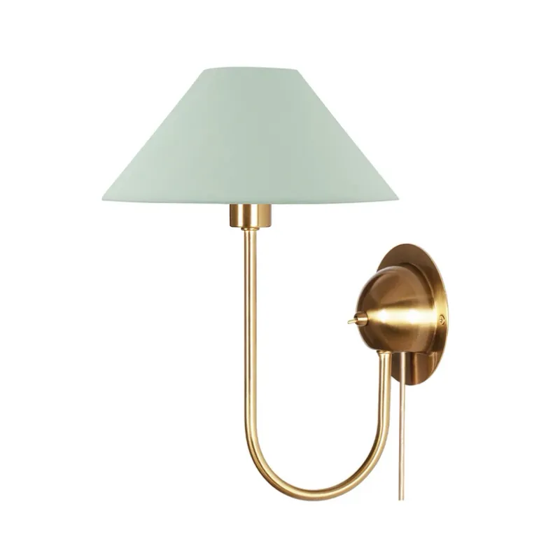Iris vägglampa grön – Globen Lighting – Vardagsrum – Vintage / retro – Tyg / textil – Med en ljuskälla