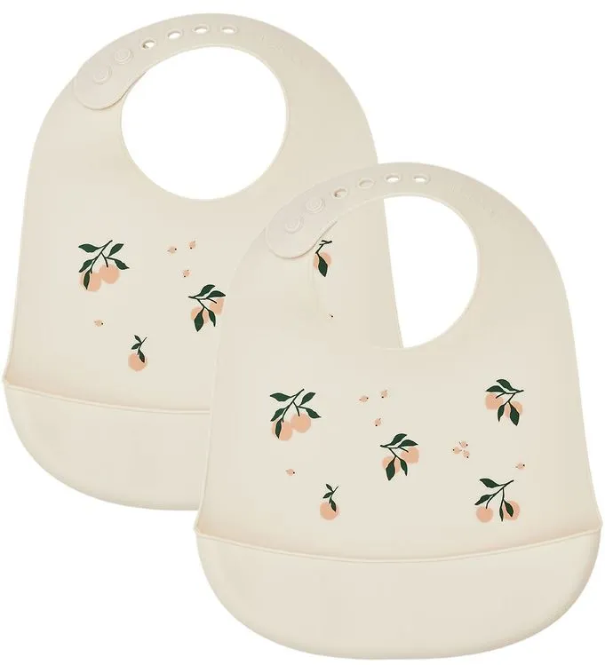 LIEWOOD Tilda Haklapp med Tryck Silikon 2-Pack, Peach/Sea Shell