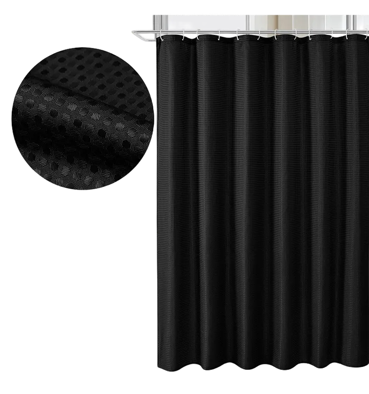 Vattentätt Duschdraperi för Badrum Black L