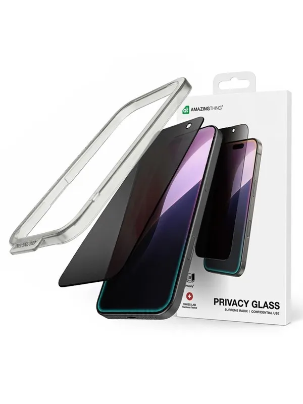 AmazingThing Titan Privacy FusionFilter 7 Tempered Glass for iPhone 17 Pro Max