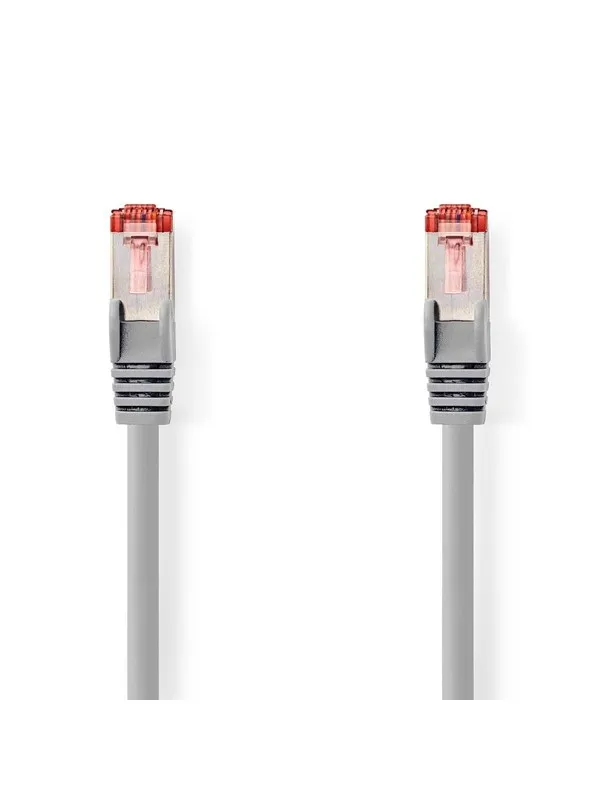 CAT6 Nätverkskabel | RJ45 hane | RJ45 hane | S/FTP | 0.25 m | Rund | LSZH | Grå | Label