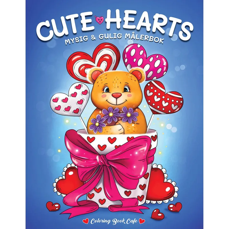 Cozy Målarbok Cute Hearts