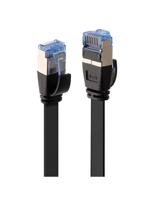 Lindy Cat 6A U/FTP Flat Network Cable - 10m - Svart - 10m