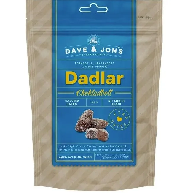 Dave & Jon’s Dadlar Chokladboll 125 g