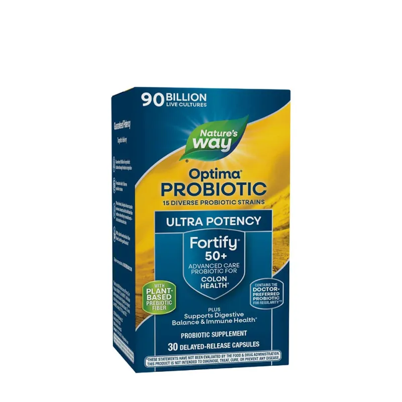 Natures Way - Fortify Optima Age 50+ Probiotika, 90 miljarder CFU (30 kapslar)