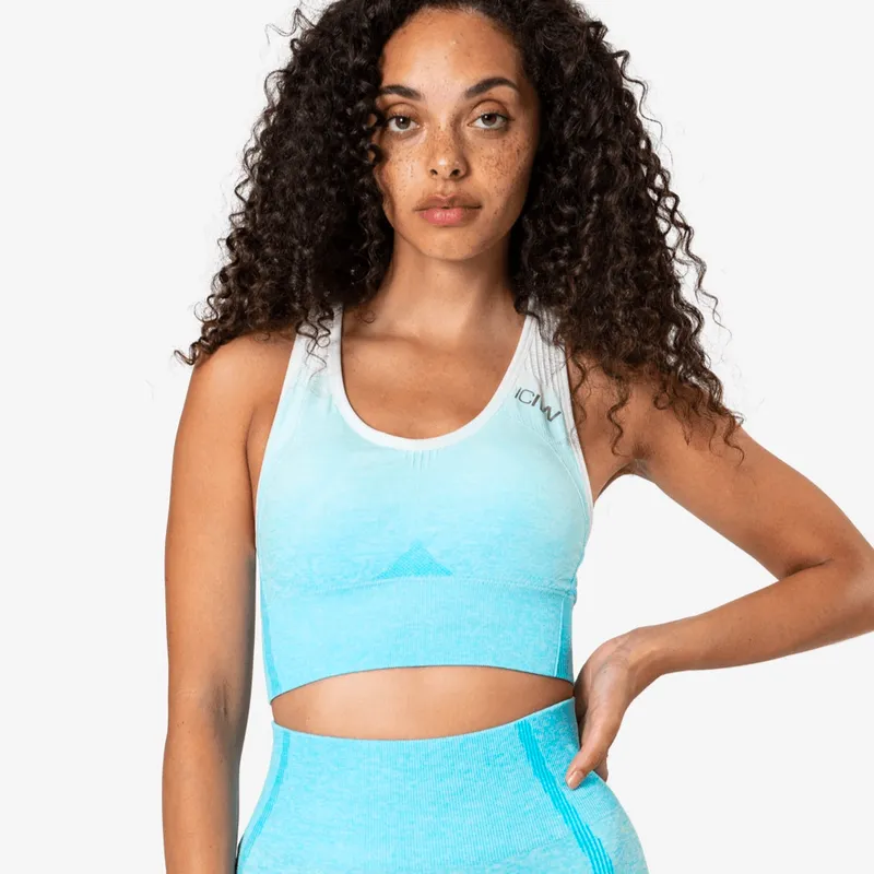 ICANIWILL Ombre Seamless Sports Bra Ocean Blue - Large - Kvinnor