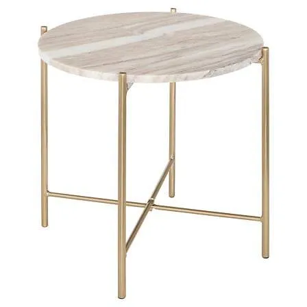 Soffbord Mesta diam 50,5 cm marmor