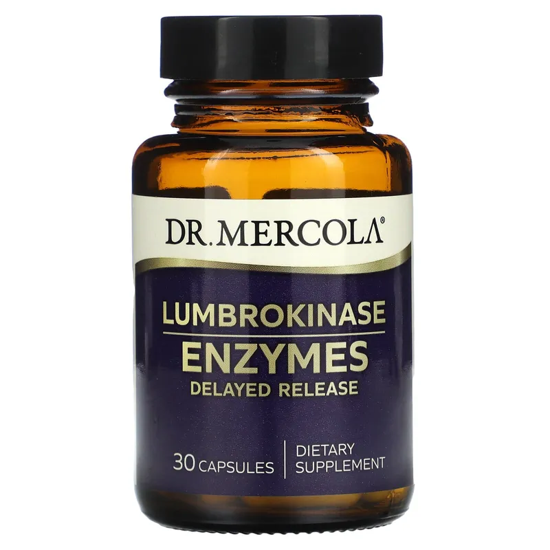 Dr. Mercola, Lumbrokina-enzym, 30 kapslar