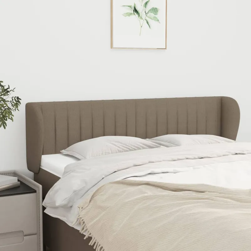 vidaXL Sänggavel med kanter taupe 147x23x78/88 cm tyg (#2481)