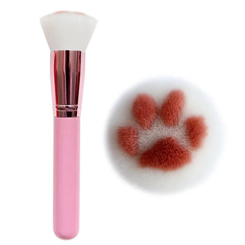 Söt Cat Paw Makeup Brush Professionell kosmetisk borste Blush Concealer Contour Powder Brush flerfärgad