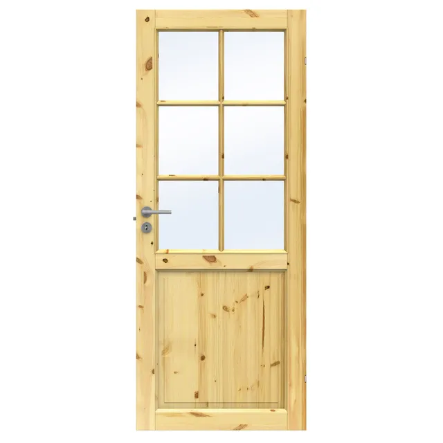 INNERDÖRR BODIL ID 9X21 FURUL 150/SP6 GLAS/MASSIV EXKL KARM | Beijerbygg Byggmaterial