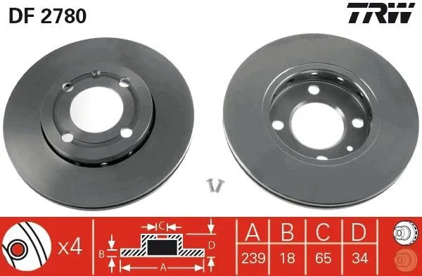 Bromsskiva TRW DF2780