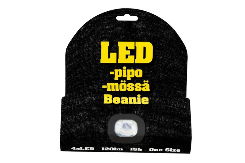 LED-mössa - Svart