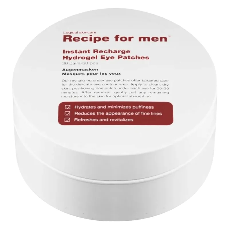 Recipe For Men Instant Recharge Hydrogel Eye Patches