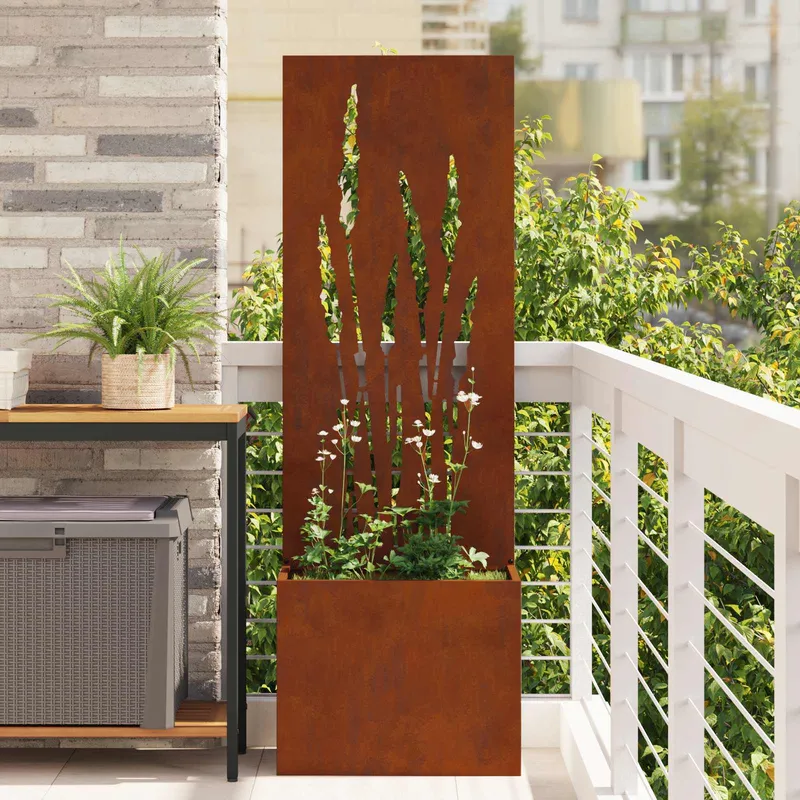 vidaXL Trädgårds integritetsskärm Rostig 50 x 32 x 150 cm cortenstål
